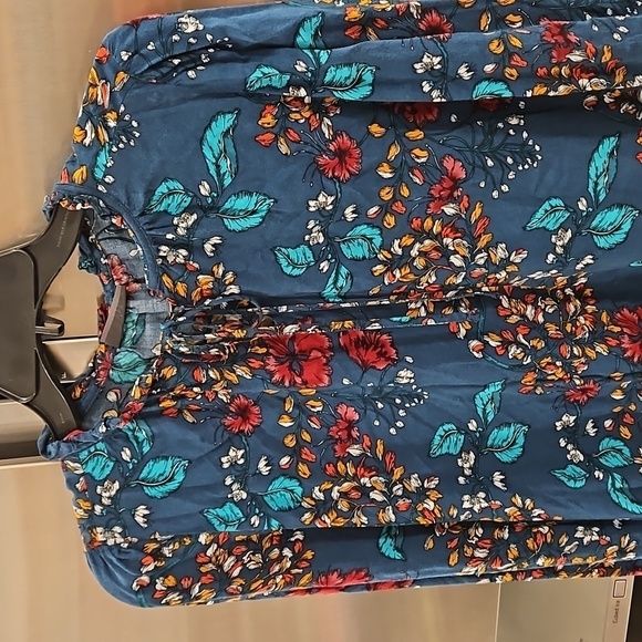 💕YESSICA💕 Long Sleeve Blouse ~ 100% Viscose Blue Botanical Print 38 EU - Picture 3 of 10